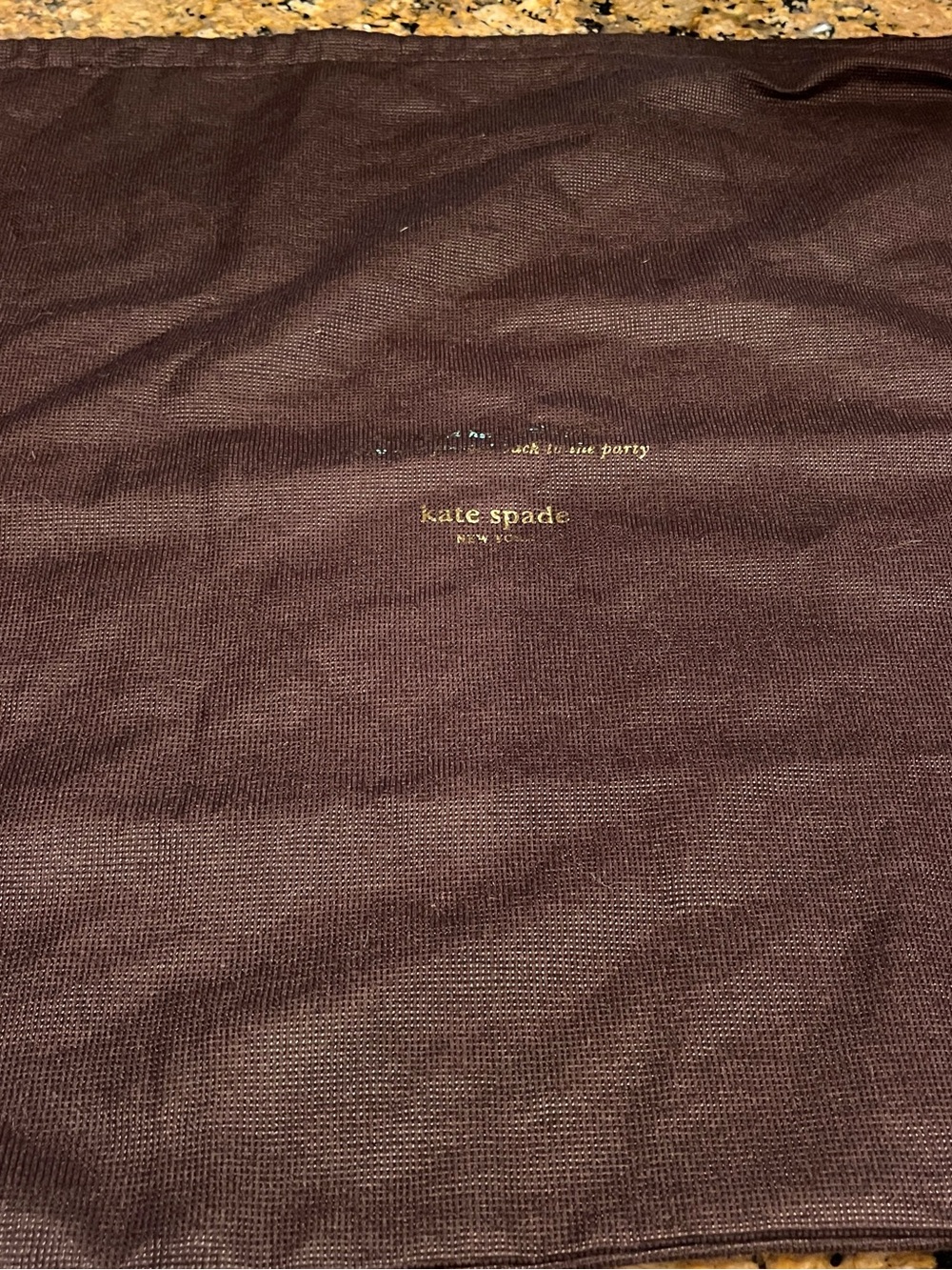 EUC Kate Spade large brown handbag, dust cover with hot pink pink drawstring